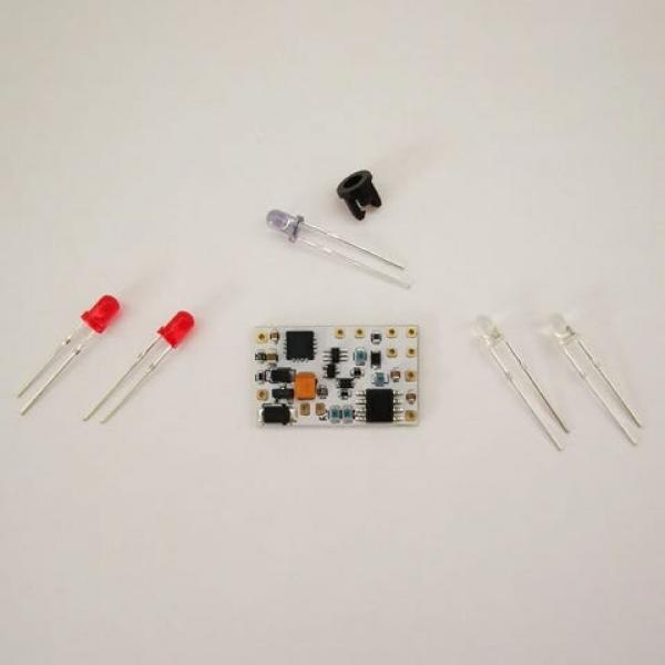 Digital Decoder QX2021 Rev.3 12-18,5V DC inkl. IR-Diode, LED´s & Silikonkabel